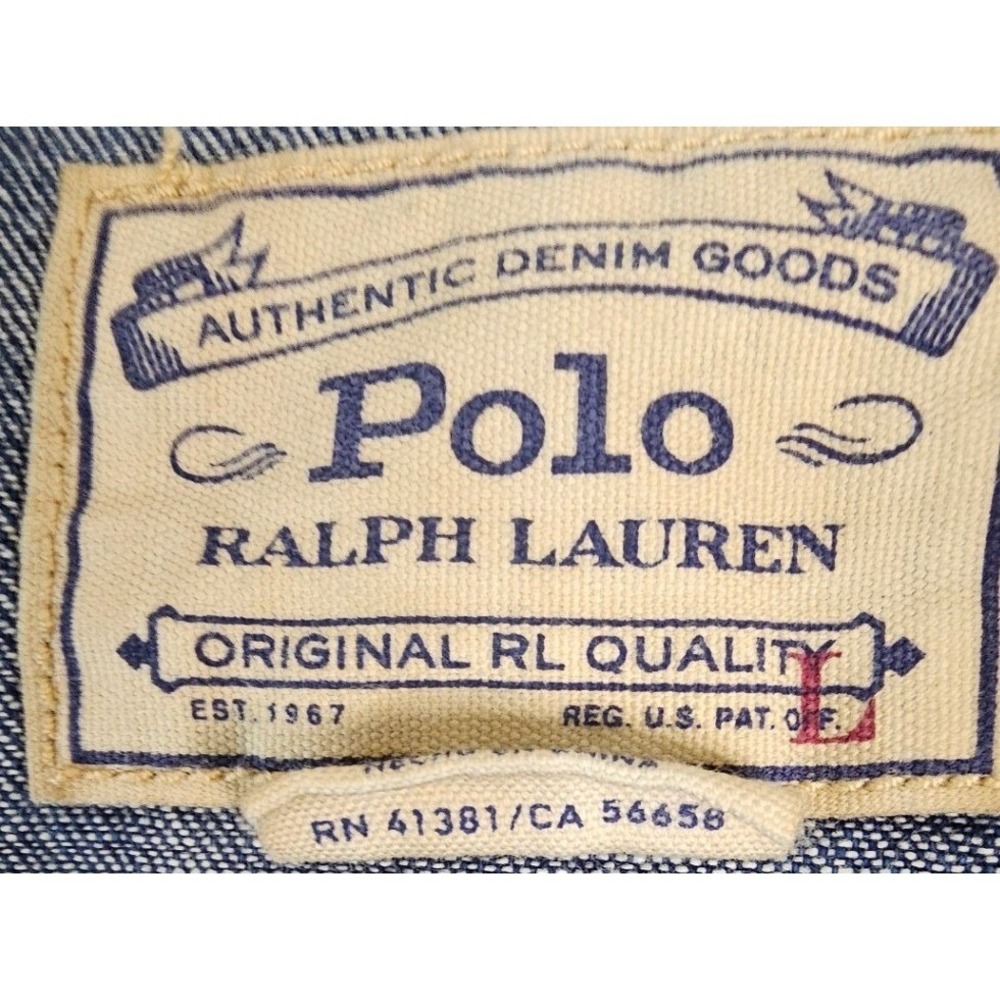 Polo Ralph Lauren Womens Western Denim Midi Dress LG Snap Front Blue Medium Wash - Picture 3 of 7